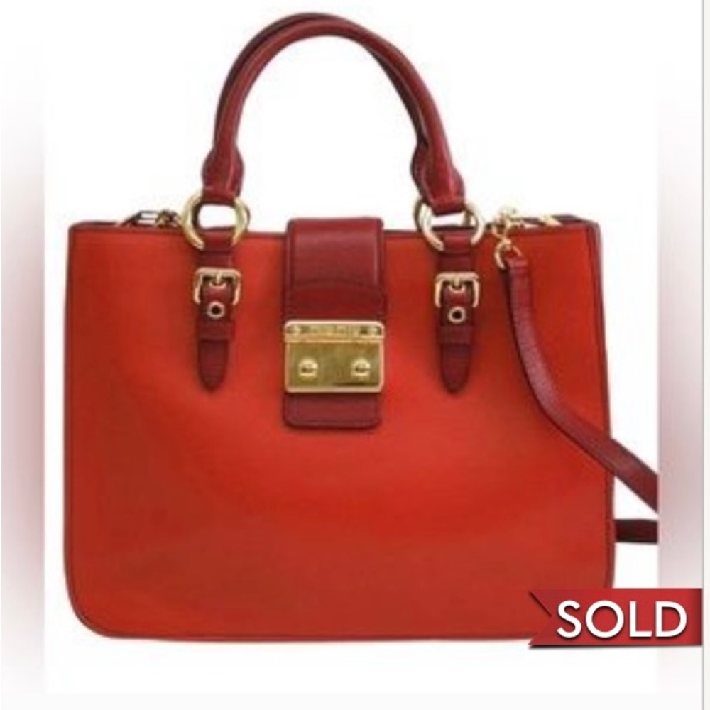 ⭐️Authentic Miu Miu Prada madras two-tone tote